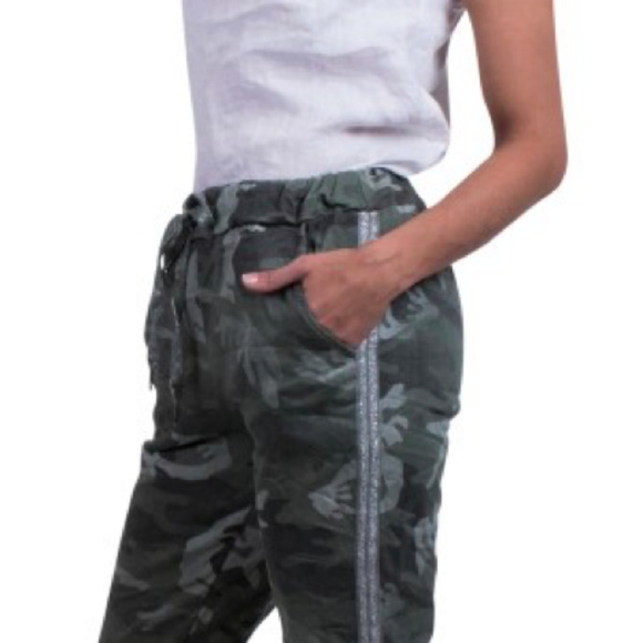 silver camo pants